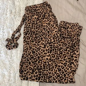 Leopard jogger style pants